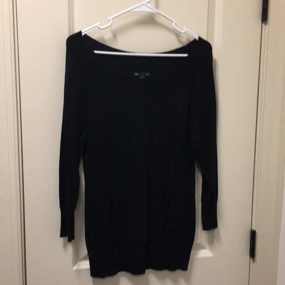 Black boatneck sweater